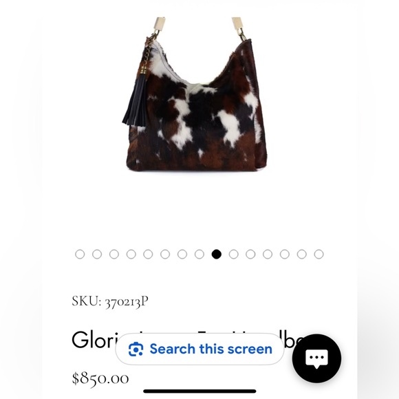 Genuine leather & cow hide hobo purse with brass accents